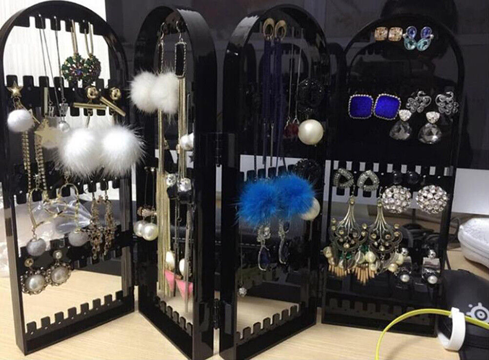Jewelry Hanger Foldable Acrylic Earring Organizer Necklace Holder Bracelet Displ