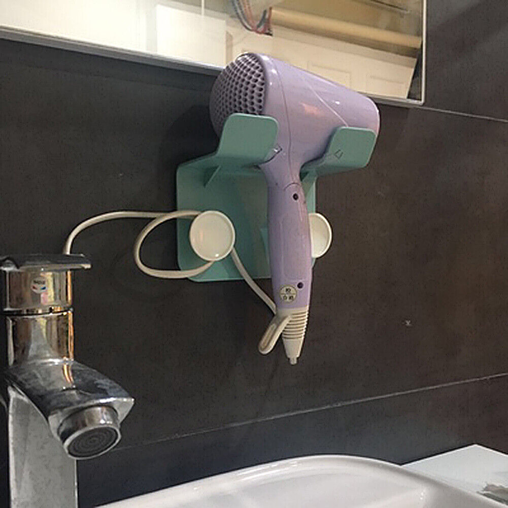Hair Dryer Holder Self-Adhesive Hanging Rack Organizer Hook Spiral Caddy Bracket