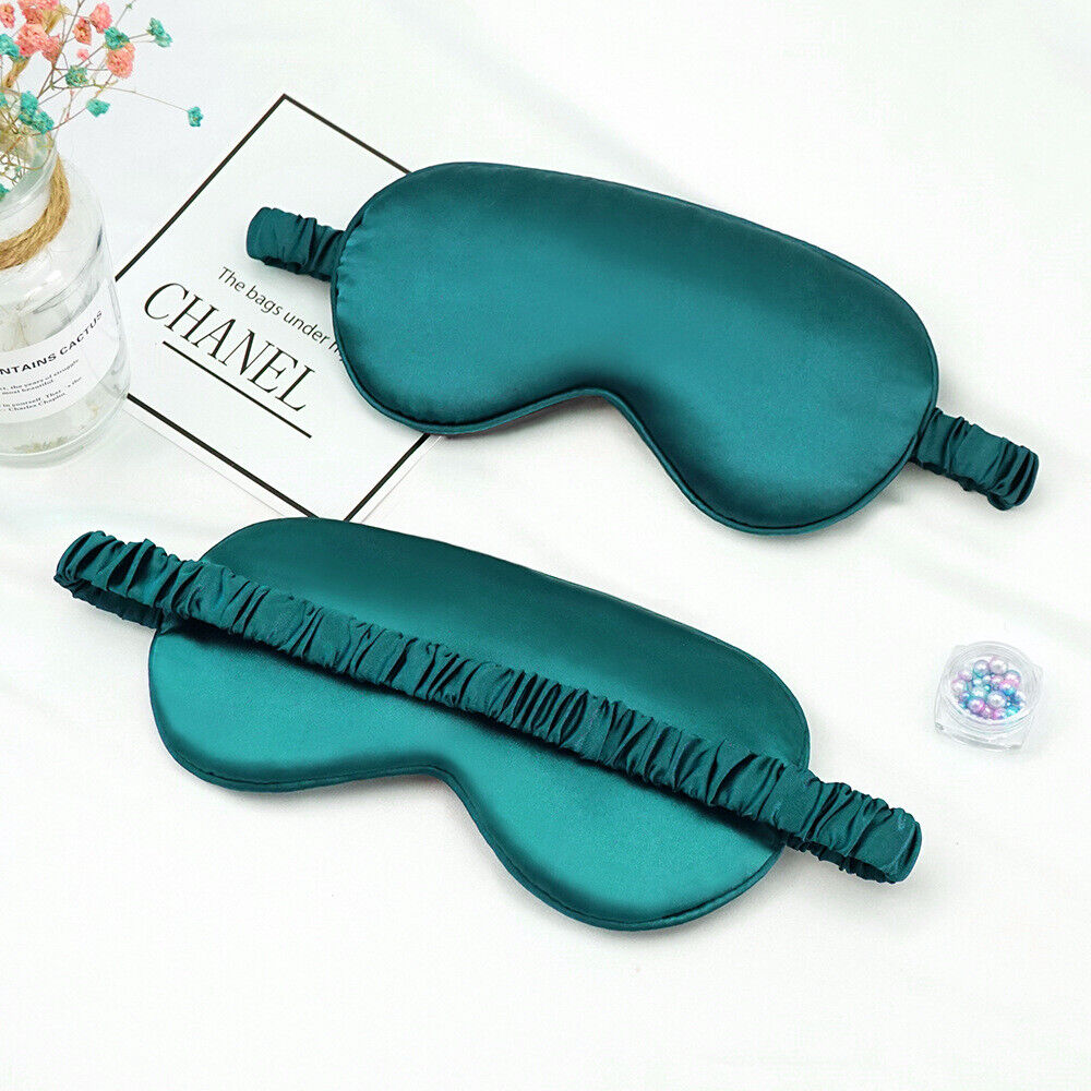 US Double-sided Satin Silky travel Sleep Eye Mask Cover Padded Blindfold Smooth