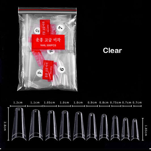 US 500-1000Pc Clear Natural Salon Half French False Acrylic Nail Art Cowboy Tips