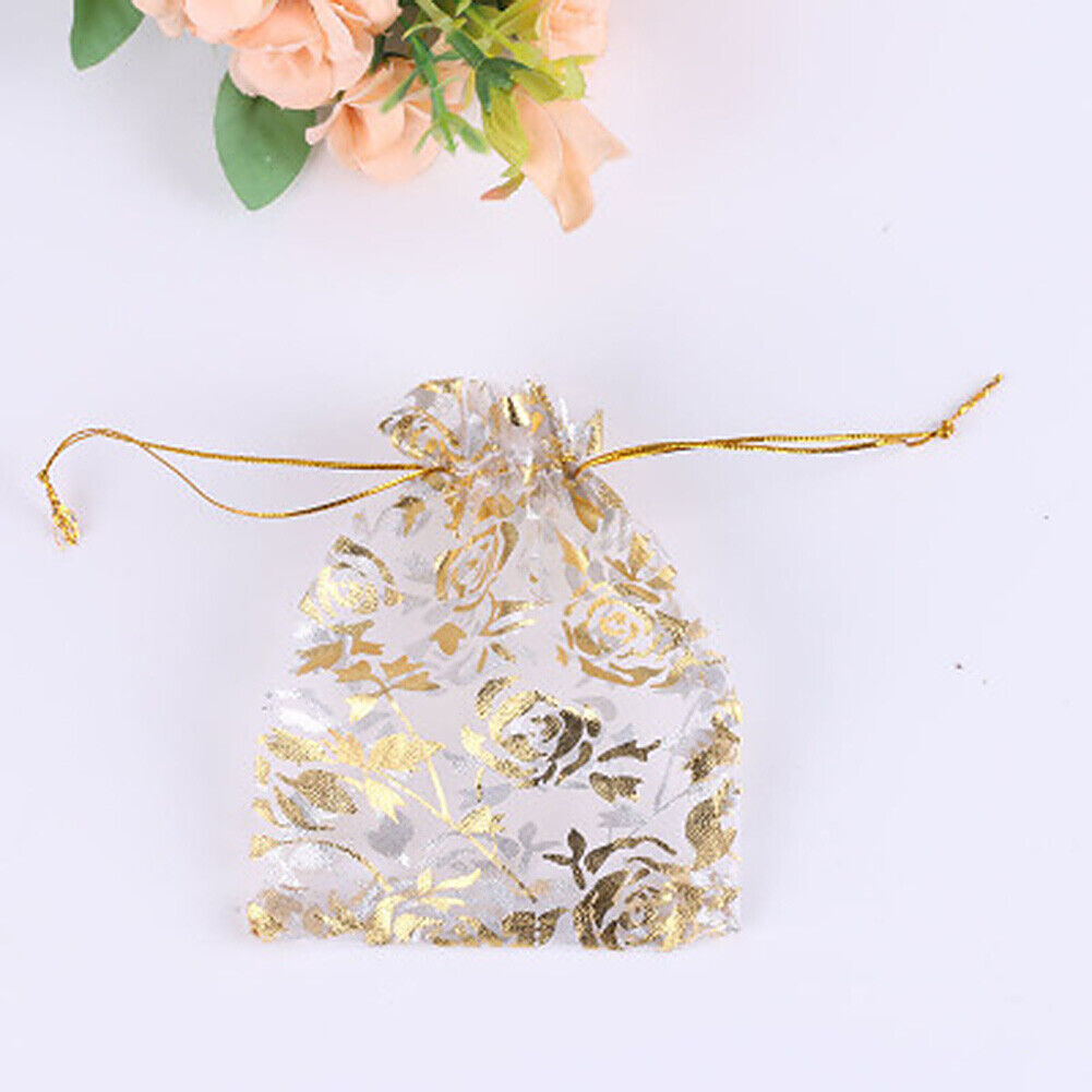 US 50~200 Sheer Coralline Organza Favor Gift Bags Jewelry Pouches Wedding Party