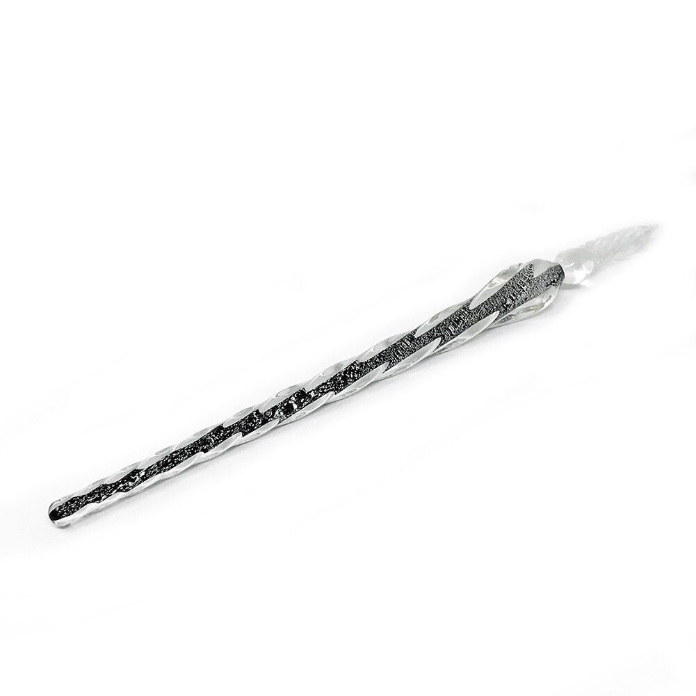 US 3D Glass Signature Pen Nib Elegant Crystal Dip Sign Pen w/ Box Gift Holiday
