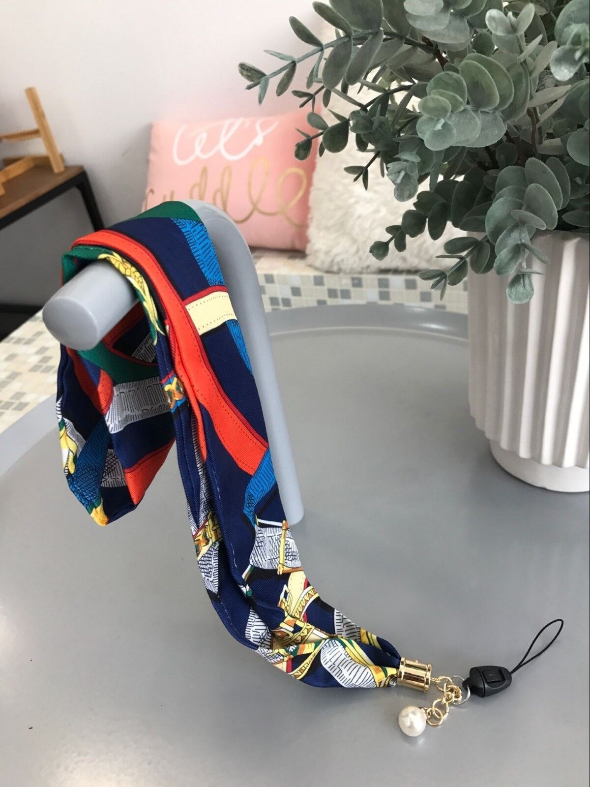 Universal Silk Scarf Neck Lanyard Strap Cell Mobile Phone ID Card Key chain