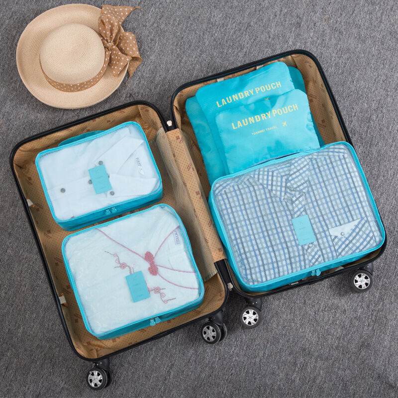 9Pcs Waterproof Clothes Storage Bags Packing Cube Travel Luggage Organizer Pouch