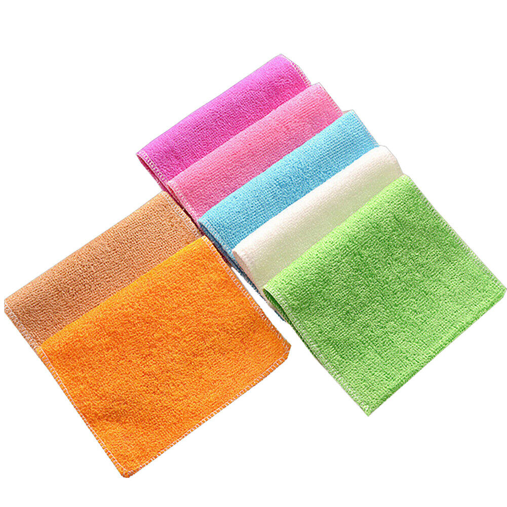 US 12-24 Pack Dish Cloth Bamboo Fiber Washing Towel Kitchen Cleaning Wiping Rags