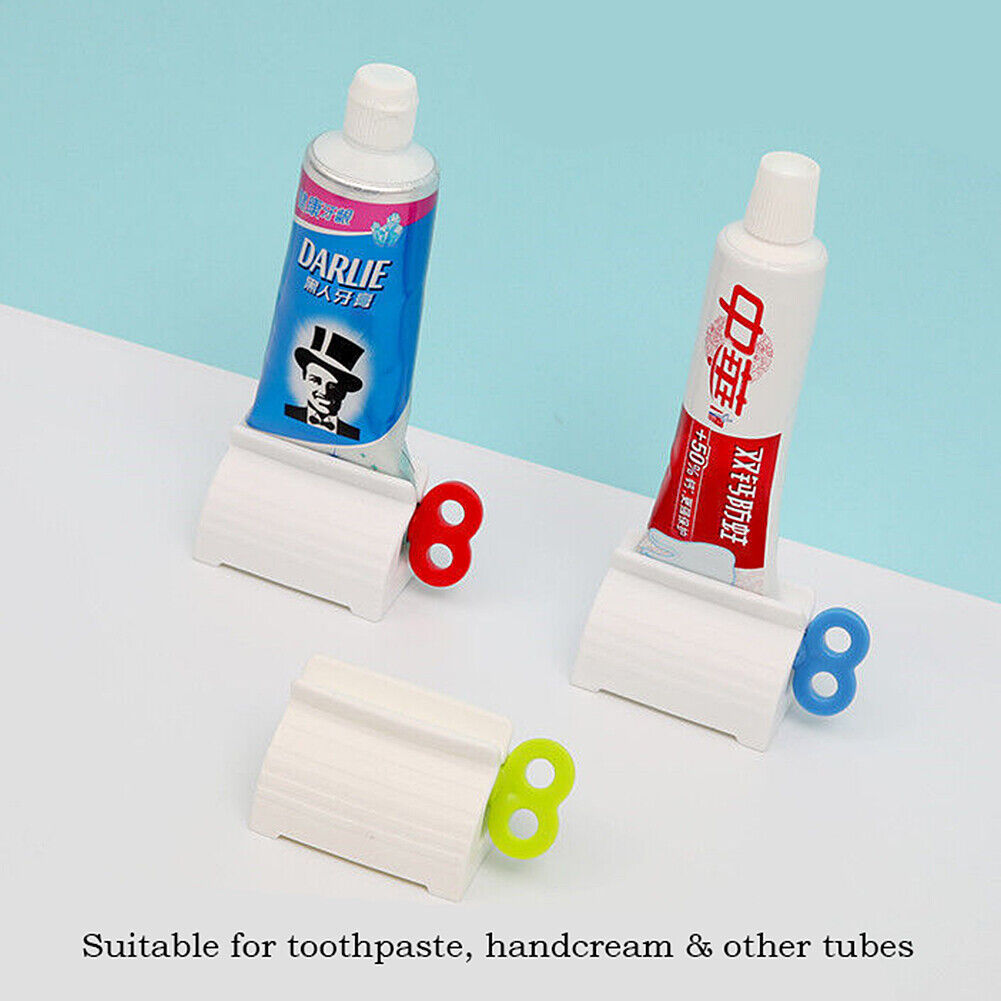 US 3-6 Pack Rolling Tube Toothpaste Squeezer Easy Dispenser Seat Holder Stand