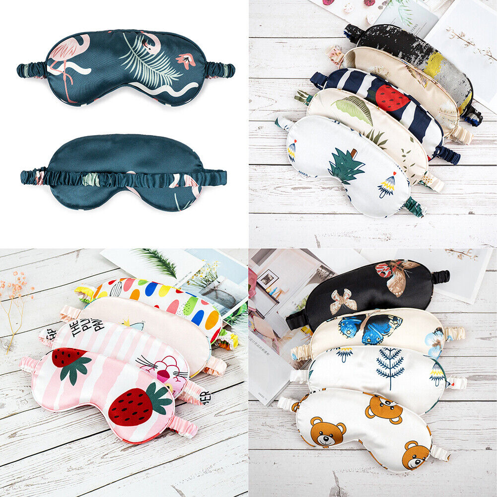 US Cartoon Cute Satin Silky travel Sleep Eye Mask Cover Padded Blindfold Smooth