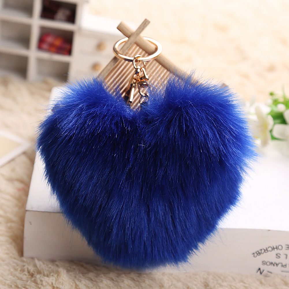 Bunny Rabbit Doll Heart Pom Phone Car Pendant Handbag Key Chain Ring Fine