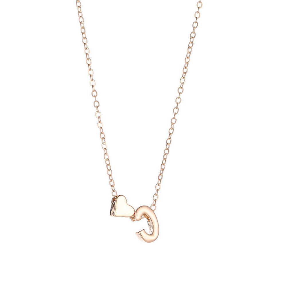 US Charm Heart Letter Initial A-Z Alphabet Pendant Chain Necklace Christmas Gift