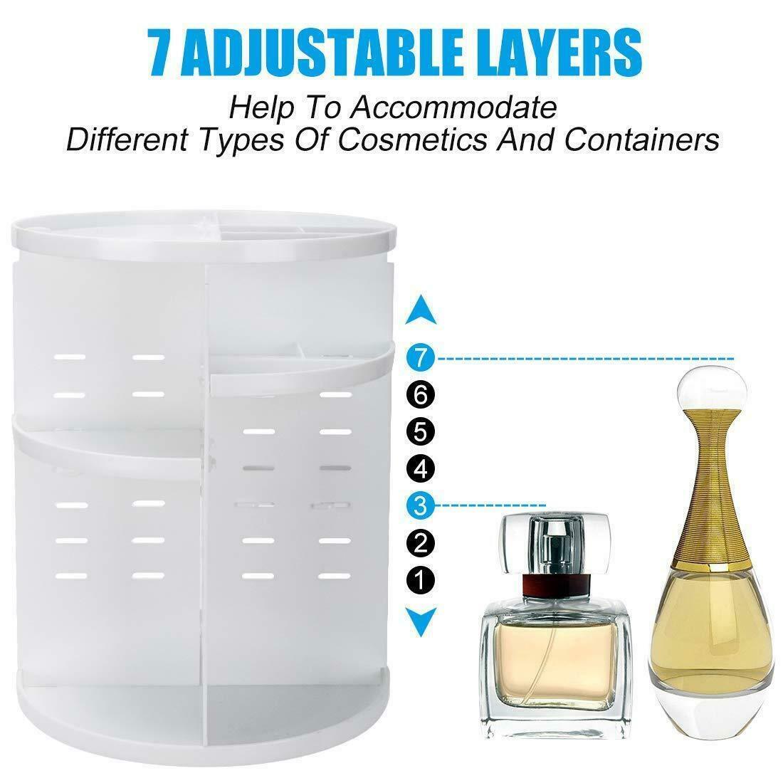 360 Degree Rotating Cosmetic Makeup Organizer Storage Box Lipstick Shelf Display