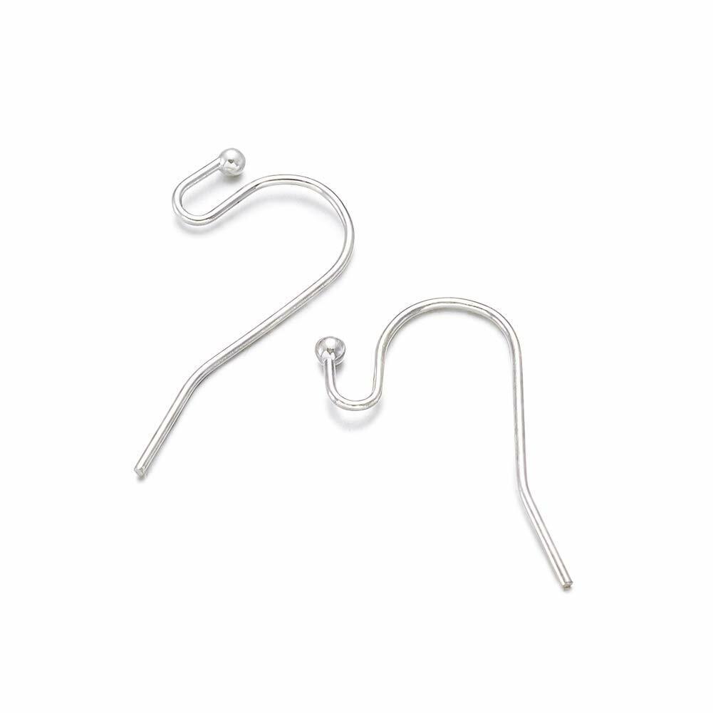 100-200 Pcs Fishhook Hook Earwire Earring Findings With Open Fancy Ball Loop US