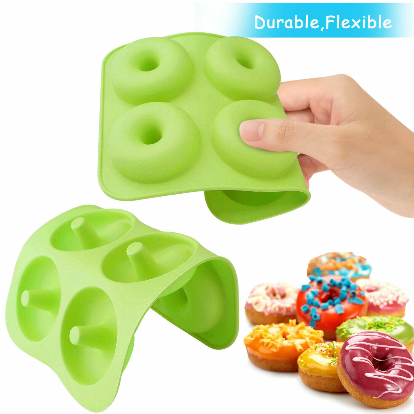 US Silicone Donut Mold Donut Mould Pan Baking Tray Bagels Cake Biscuit Muffins