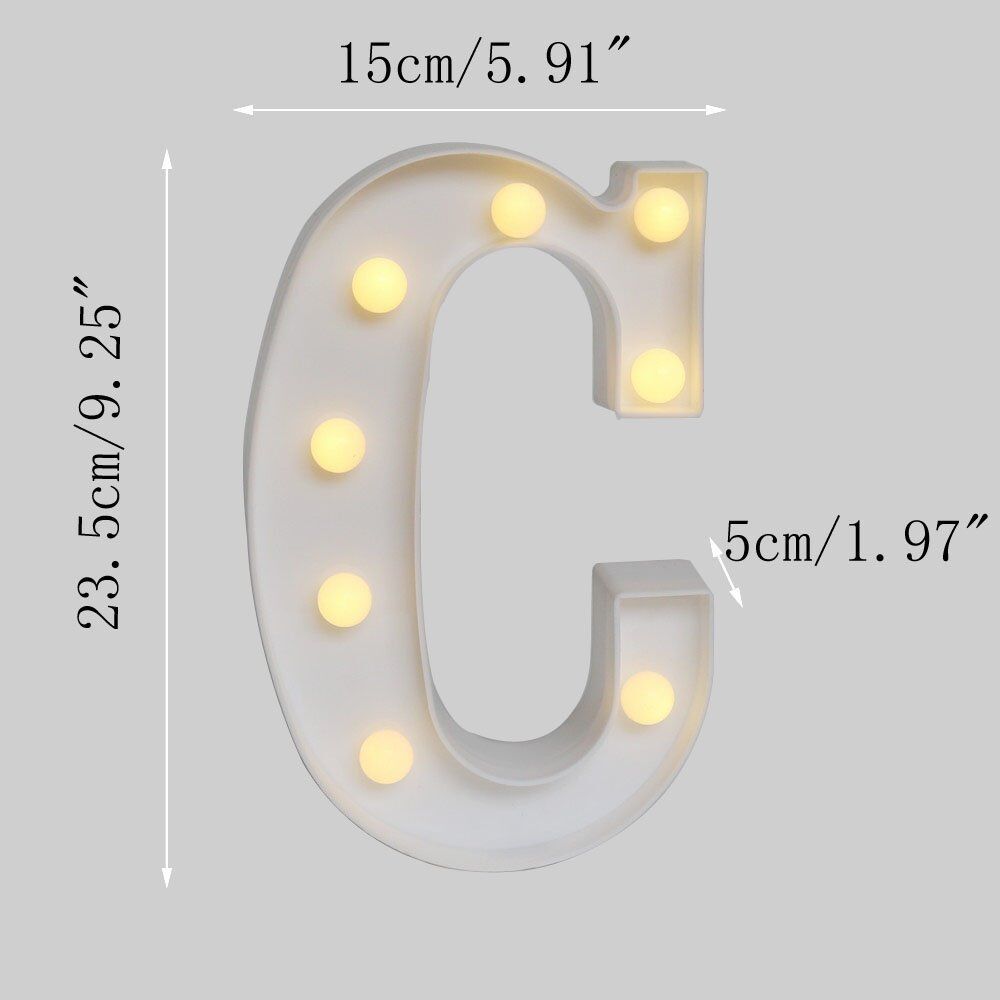 Light Up Letter LED Alphabet PlasticParty Sign Wedding Festival Stand Decoration