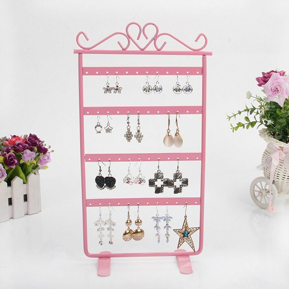 US Earrings Necklace Jewelry Stand Holder Rack Tower Tree Metal Display Shelf