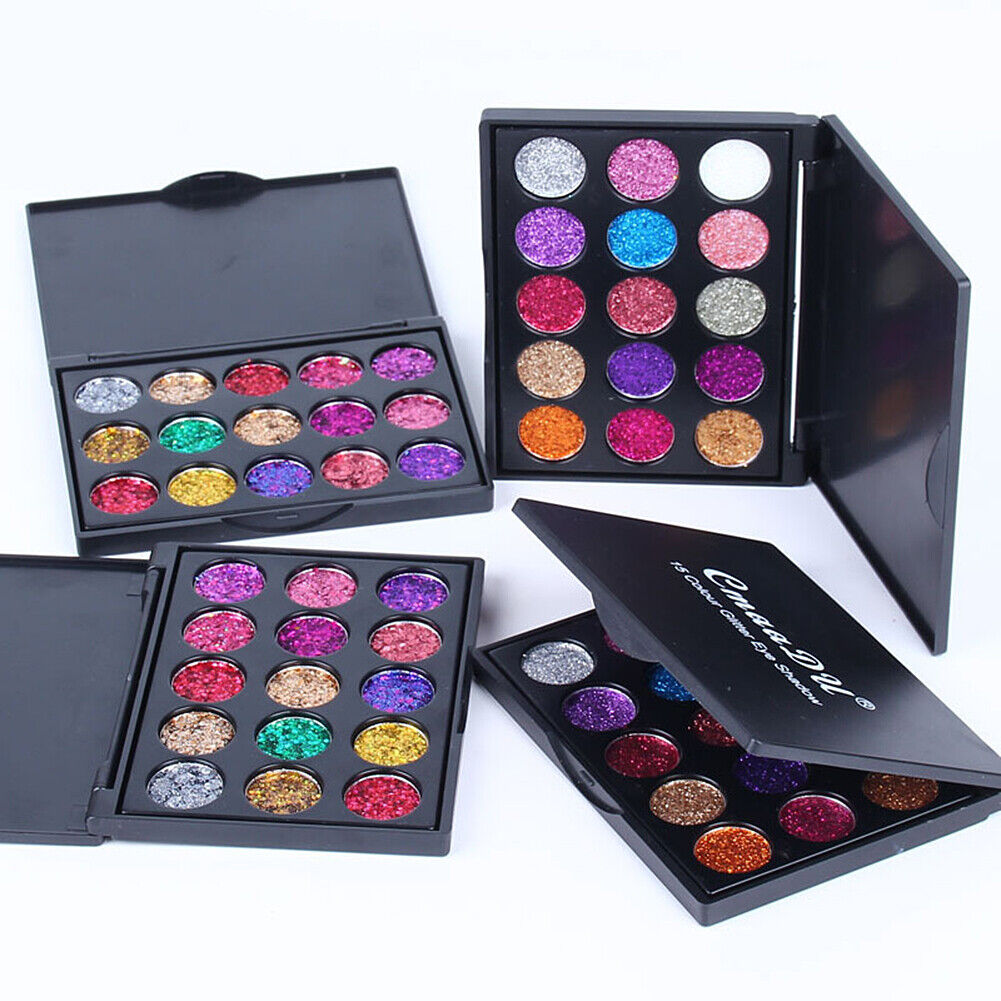 US Glitter Eyeshadow 15 Color Matte Makeup Kit Shimmer Eye Shadow Powder Palette