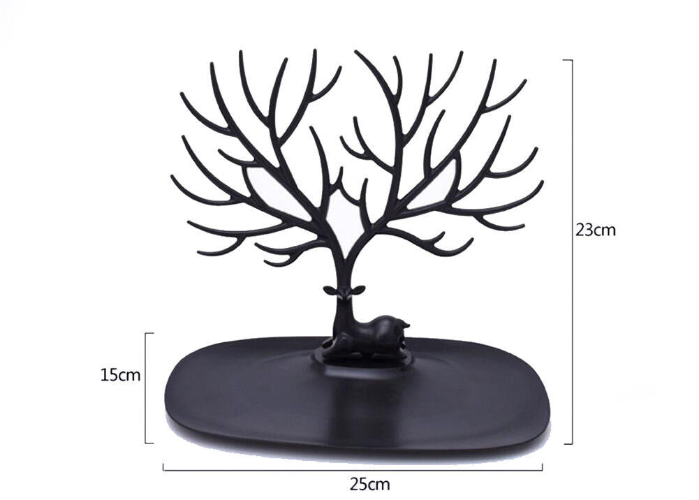 US Jewelry Deer Tree Stand Display Organizer Necklace Ring Earring Holder Rack