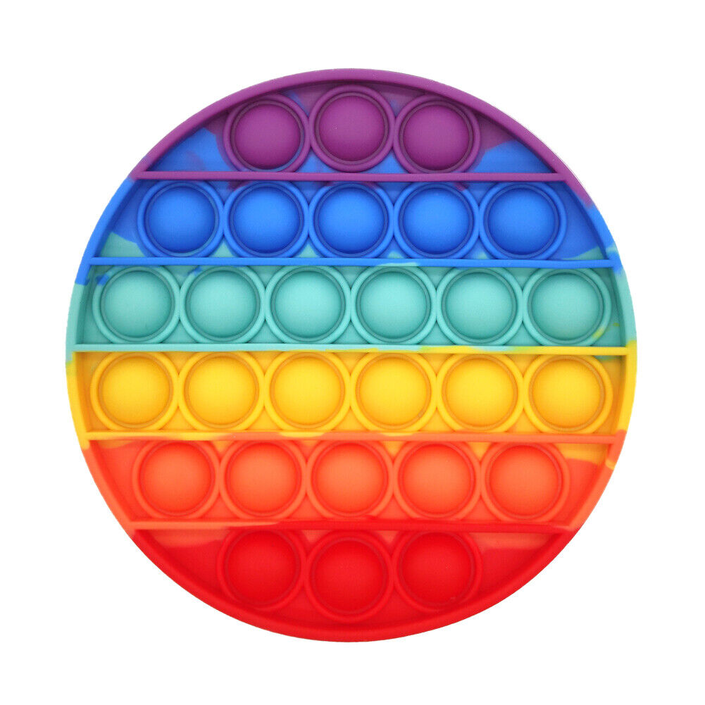 US Push Pop Bubble Silicone Sensory Fidget Rainbow Toy Autism Stress Relief Game