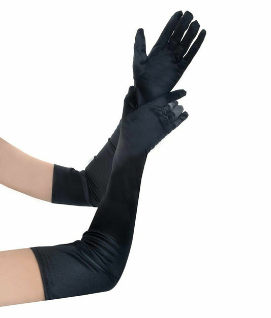 US Women Satin Evening Gloves 17.7'' Long Party Dance Elbow Length Opera Gloves