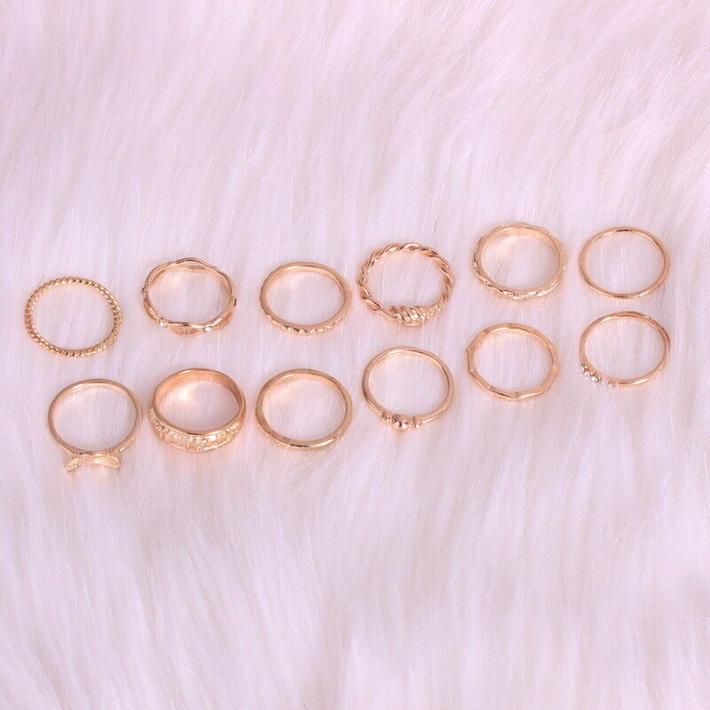 US Bulk Lot Knuckle Stacking Bands Midi Mid Above Joint Rings Punk Finger Tip