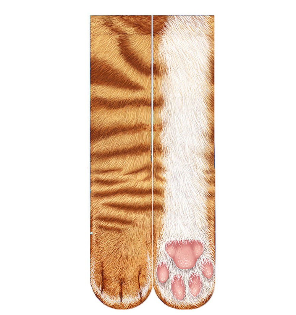 US Seller Unisex Women Men Adult Teen 3D Animal Print Sock Paw Crew Foot Socks