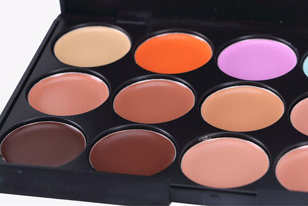 US 15 Colors Professional Foundation Concealer Highlight Contour Cream Palette