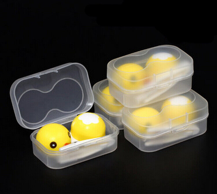 1-3 Pcs Rubber Duck Contact Lens Lenses Box Travel Case Holder Container Set Kit