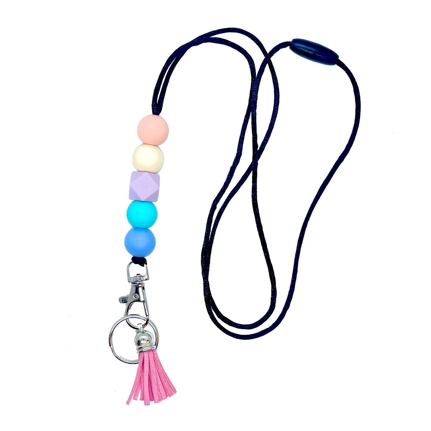 US Handmade Silicone Beaded Lanyard Teacher Nurse Employees Students with Tassel