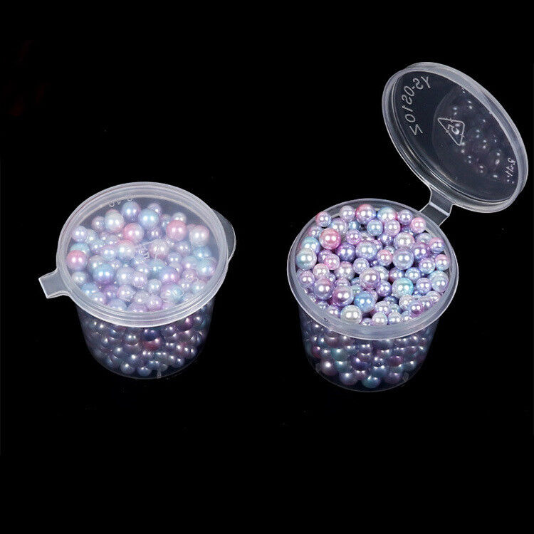 3-6mm Mix Size Acrylic Transition Color Round Pearl Loose Mermaid Beads Jewelry