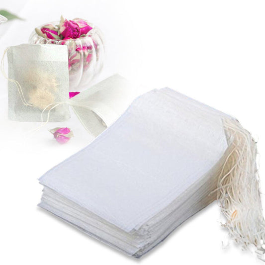 US 100-400 pcs Disposable Filter Drawstring Flip Empty Teabag Herb Loose Tea Bag