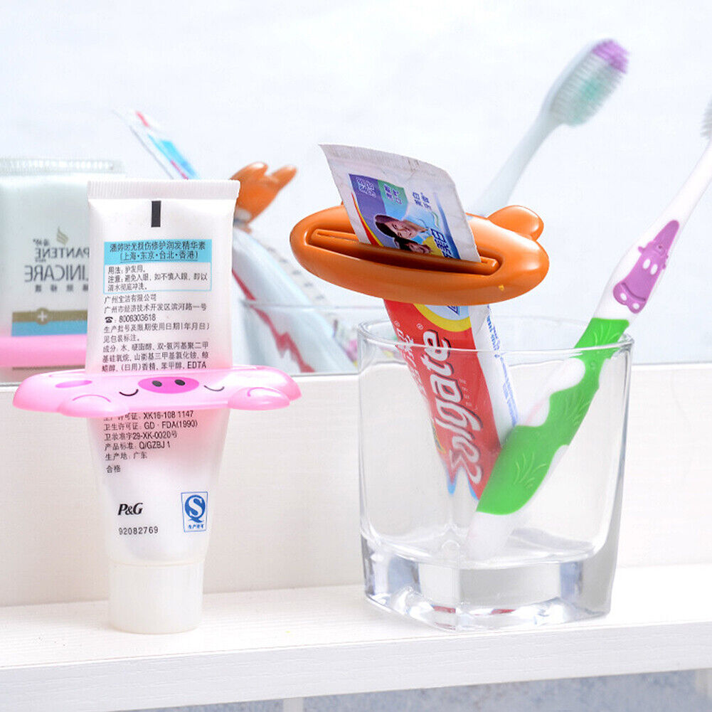 US 8 Pack Dispenser Squeeze Tube Squeezer Easy Toothpaste Animal Lip Roll