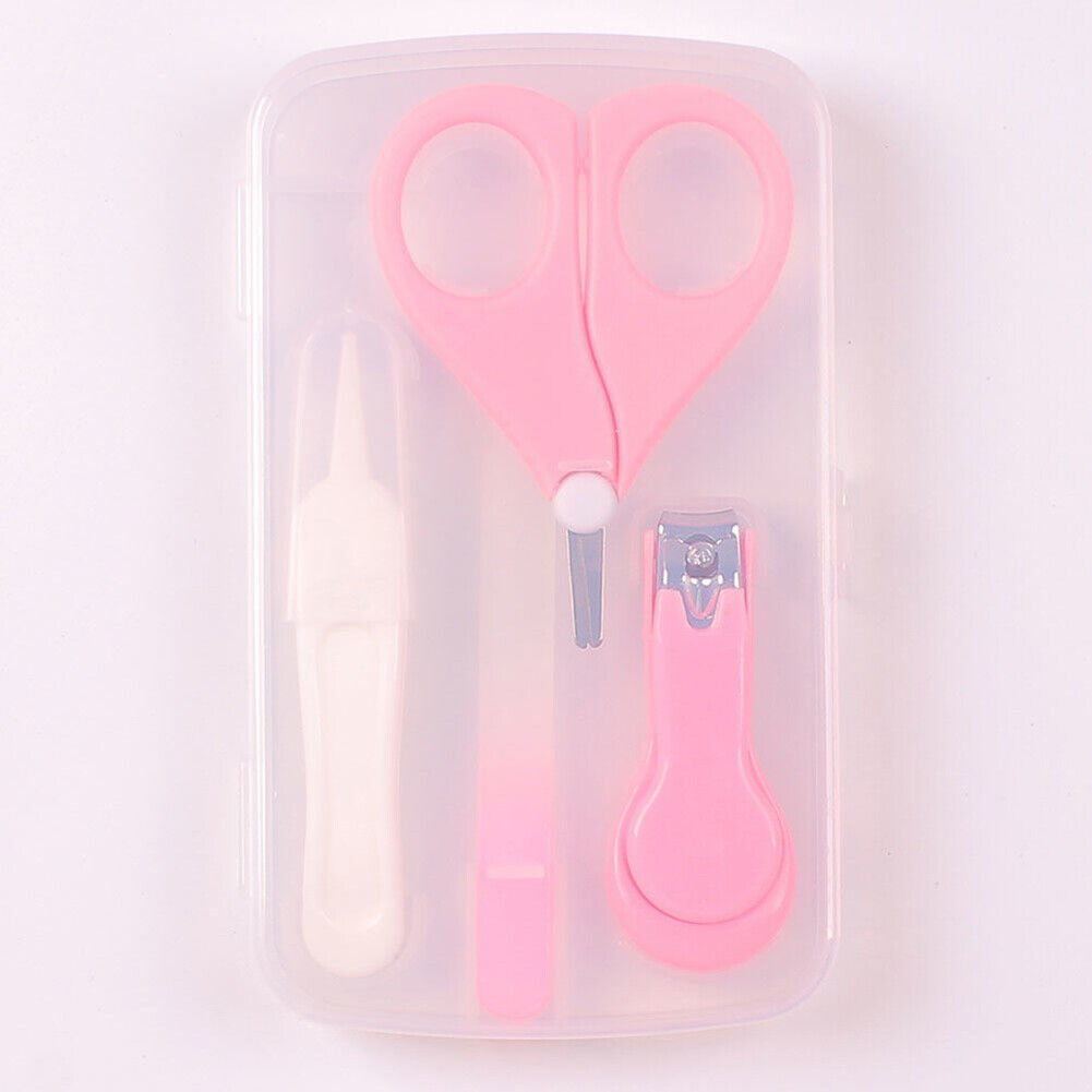 US 4-in-1 Baby Fineborn Grooming Kit Nail Clippers Scissor Nail File Tweezer Set