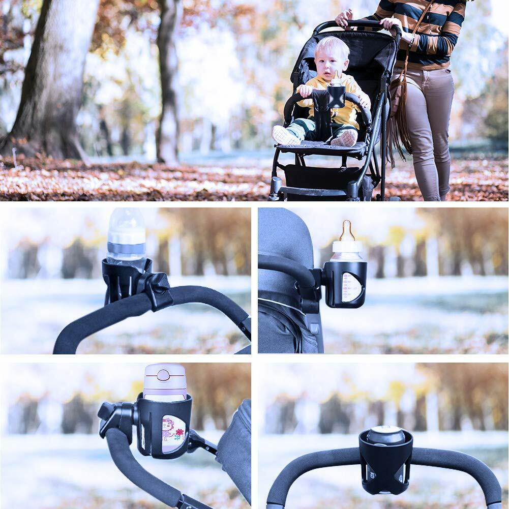 US Universal Stroller Cup Holder Bike Wheelchair 360 Degrees Rotation Clamp-on
