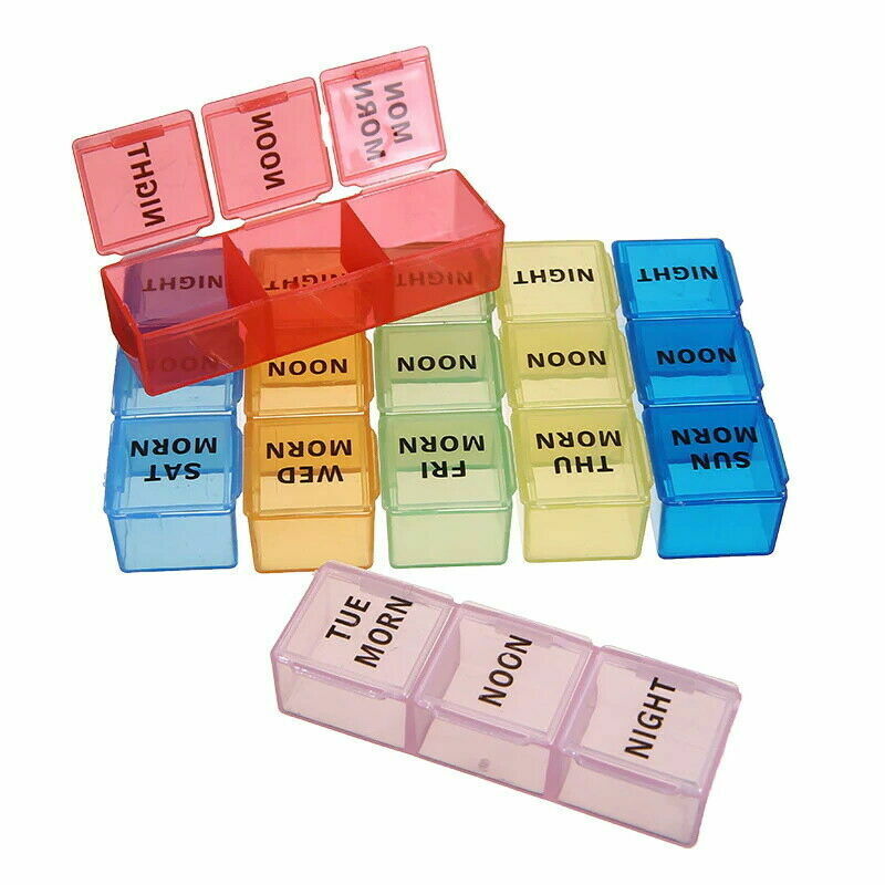 US 7 Day 28 Hole Medicine Pill Week Tablet Sort Organizer Storage Container Case