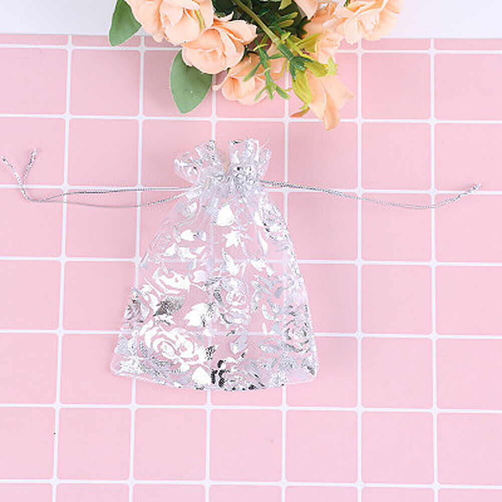 US 50~200 Sheer Coralline Organza Favor Gift Bags Jewelry Pouches Wedding Party