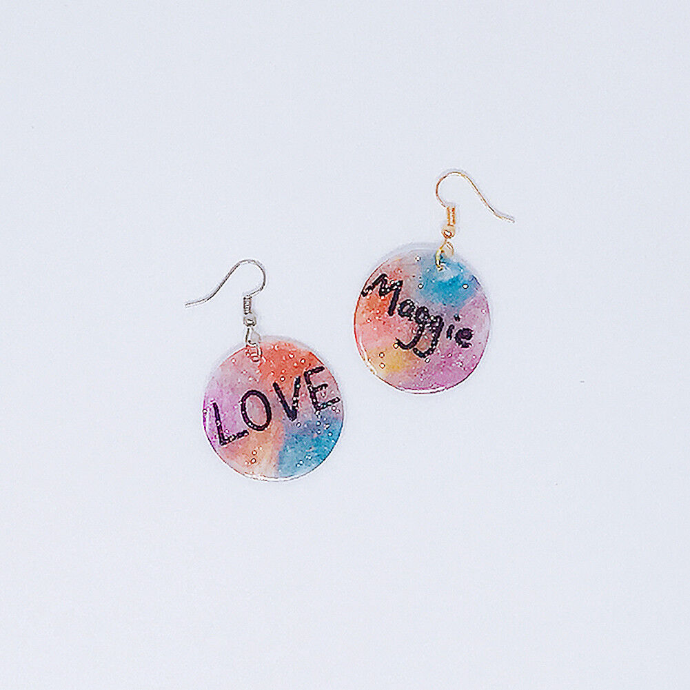 On Sale Made in the USA!  1 Pair Magik Handmade Galaxy Custom Glitter Earrings