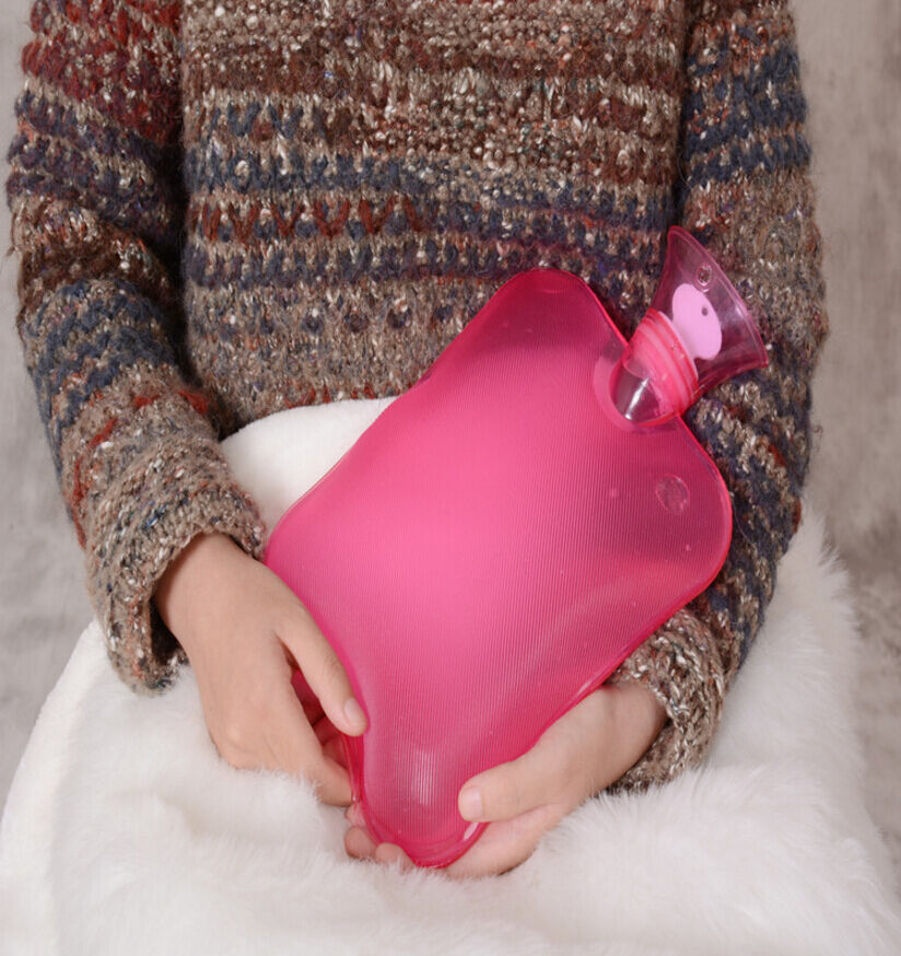 Large PVC Rubber HOT WATER BOTTLE Bag WARM Relaxing Heat / Cold Therapy 2 Liter