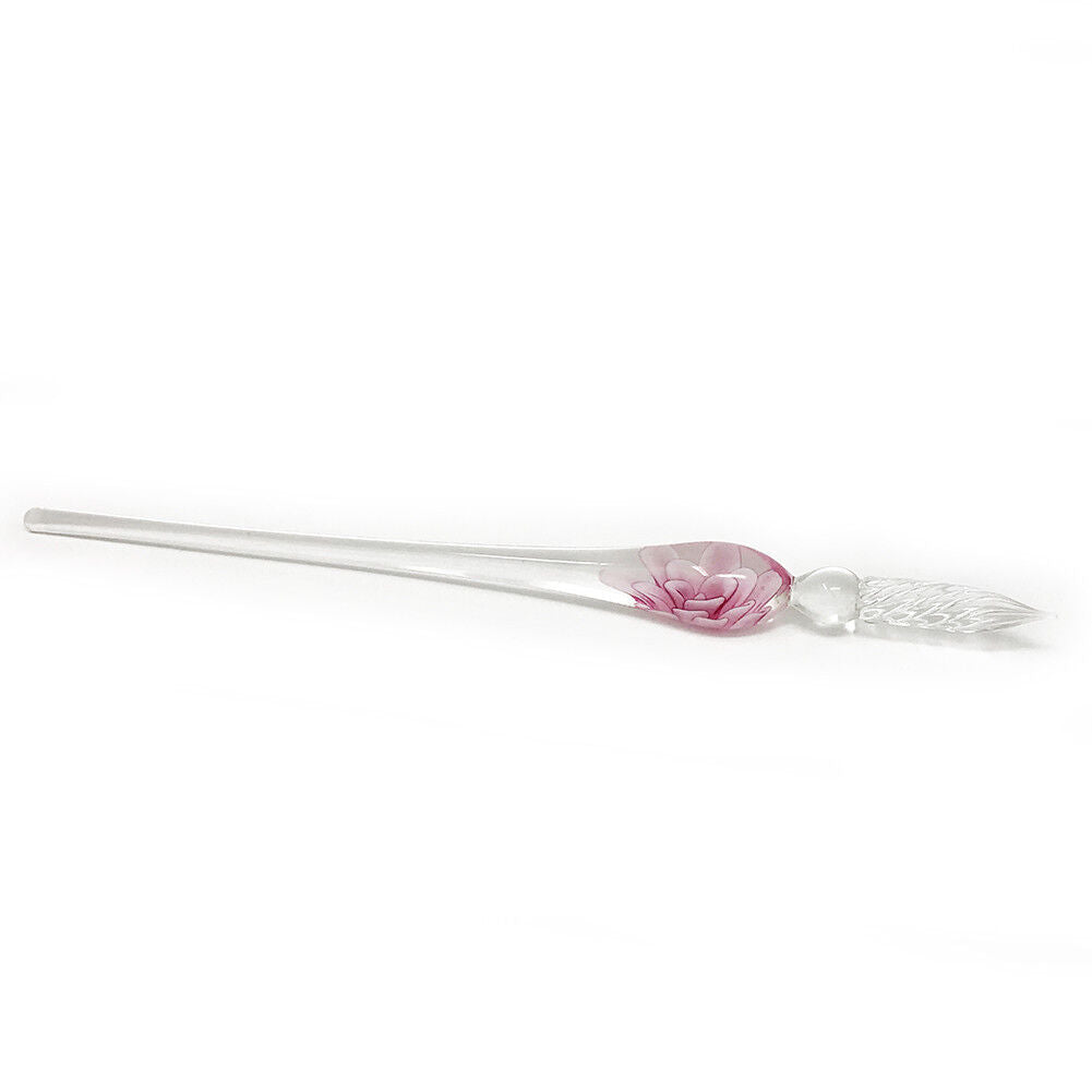 US 3D Glass Signature Pen Nib Elegant Crystal Dip Sign Pen w/ Box Gift Holiday