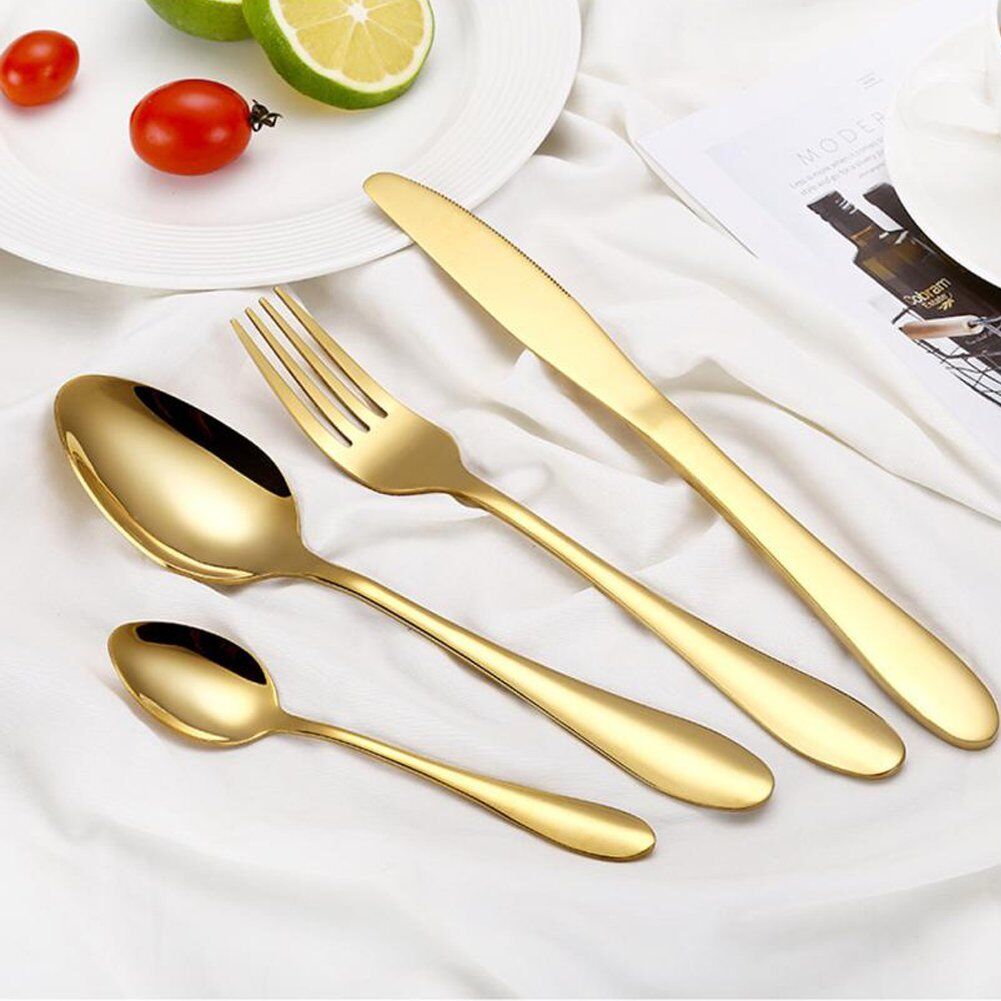 4Pcs Flatware Rainbow Dinnerware Stainless Steel Tableware Set Fork Spoon Knife