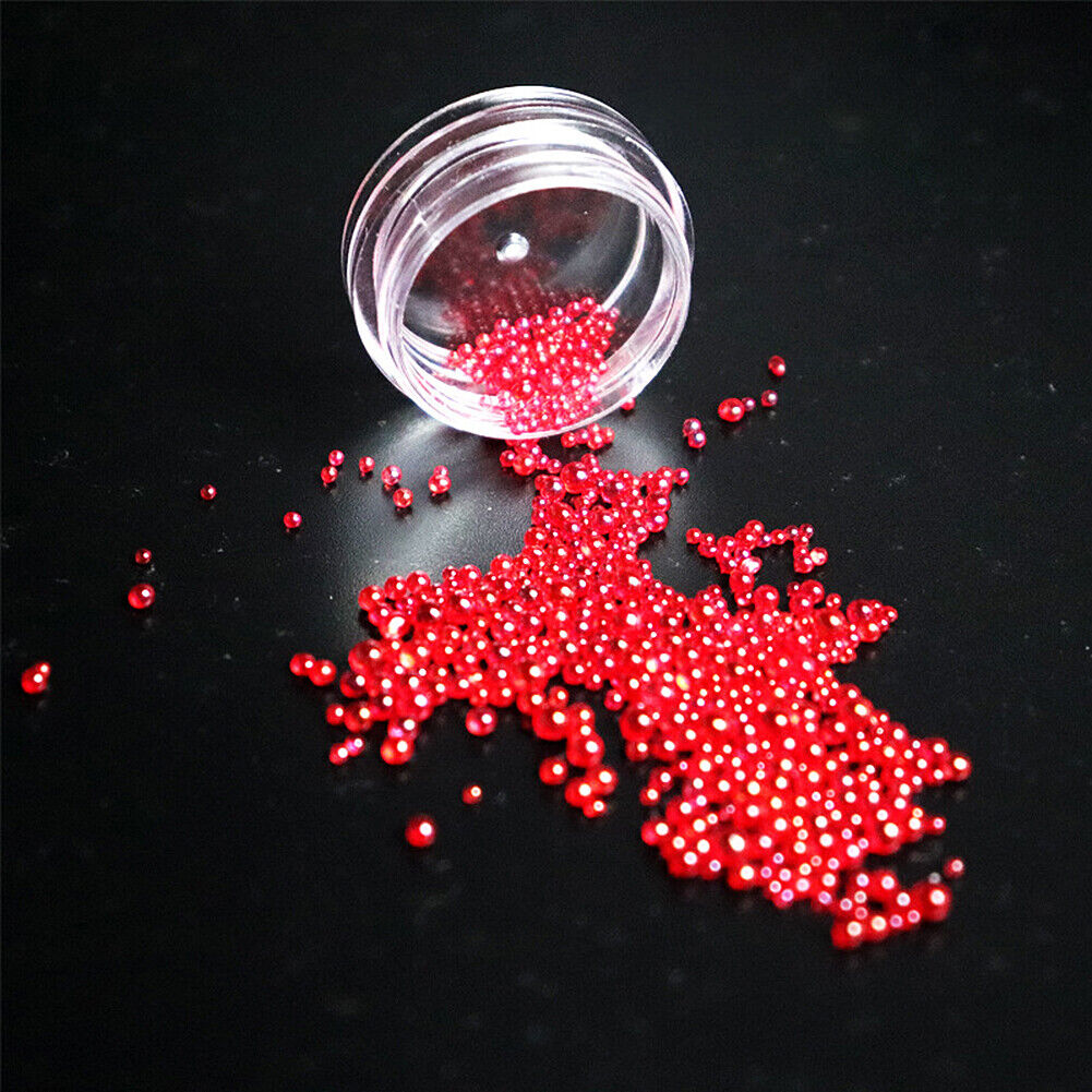 Mini Bubble Beads 3D Nail Art Drop Decoration Manicure 1-3mm Mixed Mermaid Color