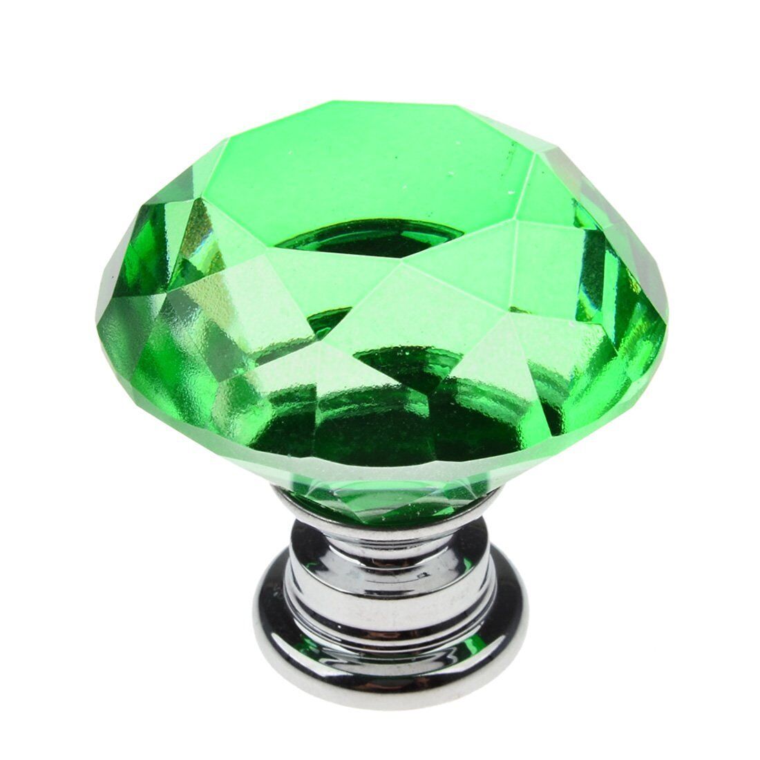 10Pcs Crystal Glass Cabinet Knob Diamond Shape 30mm Drawer Cupboard Handle Pull