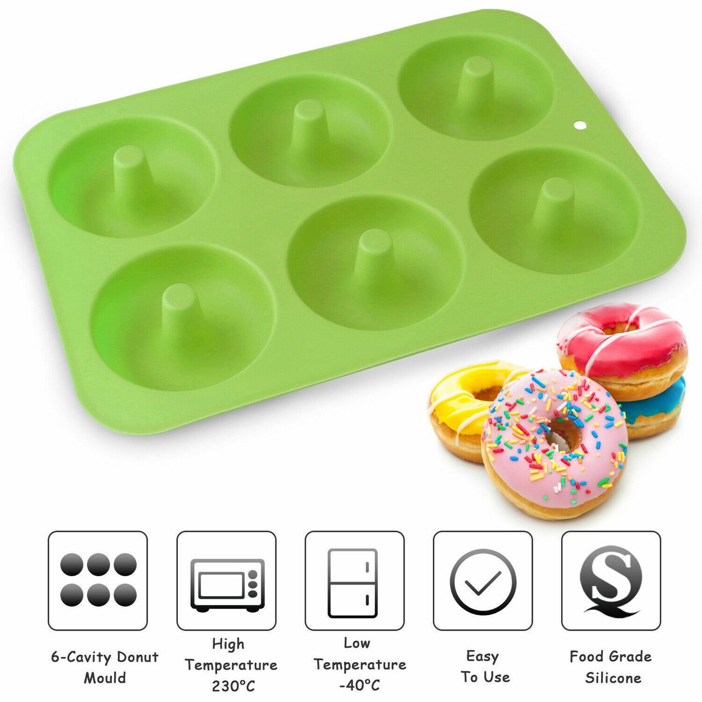 US Silicone Donut Mold Donut Mould Pan Baking Tray Bagels Cake Biscuit Muffins