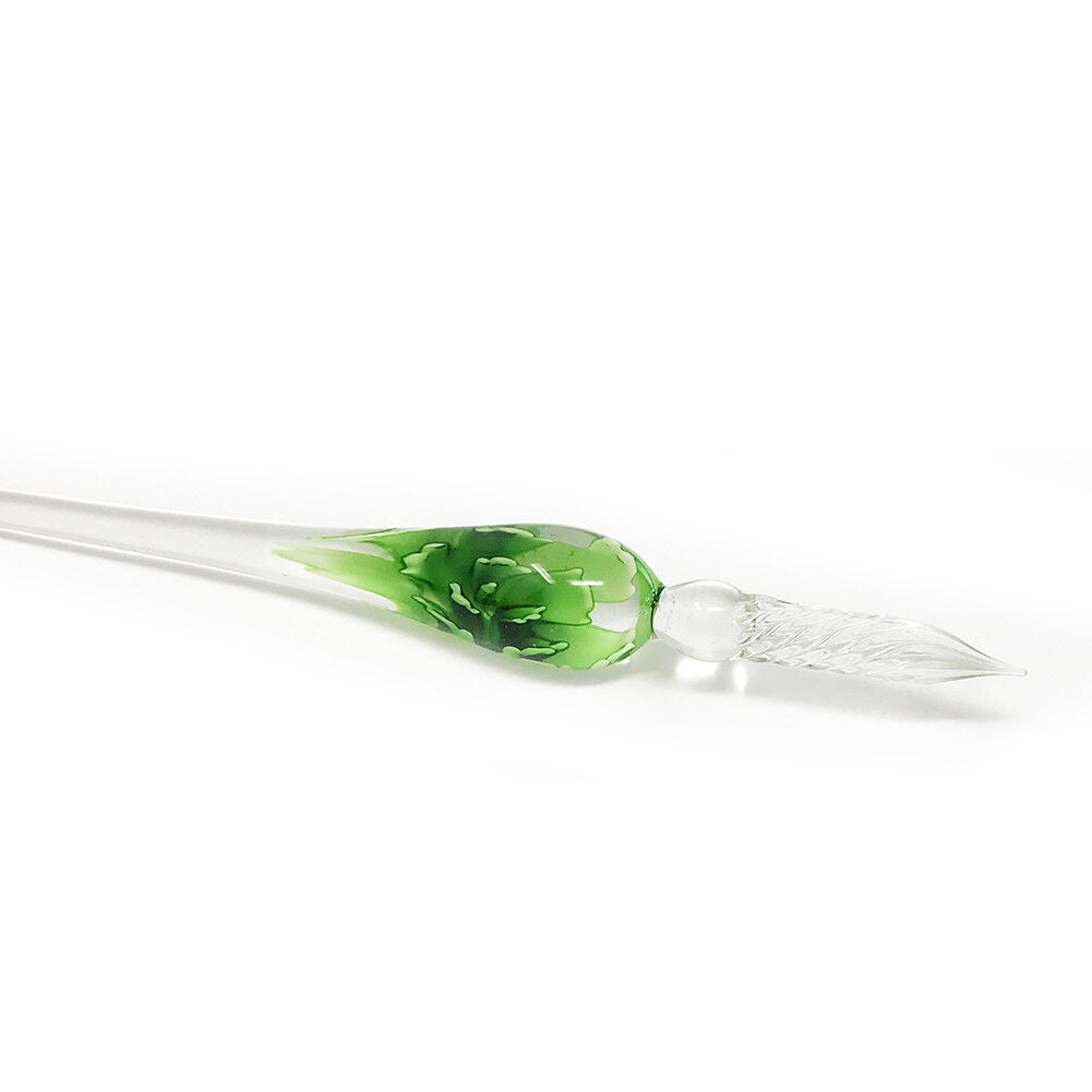US 3D Glass Signature Pen Nib Elegant Crystal Dip Sign Pen w/ Box Gift Holiday