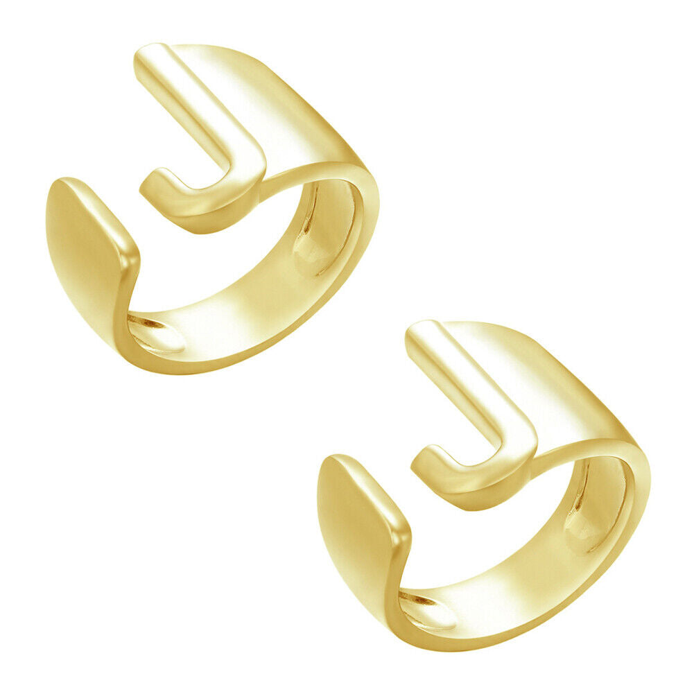 US Alphabet Letter A to Z Resizable Knuckle Ring Initial Gold Silver Letter Ring