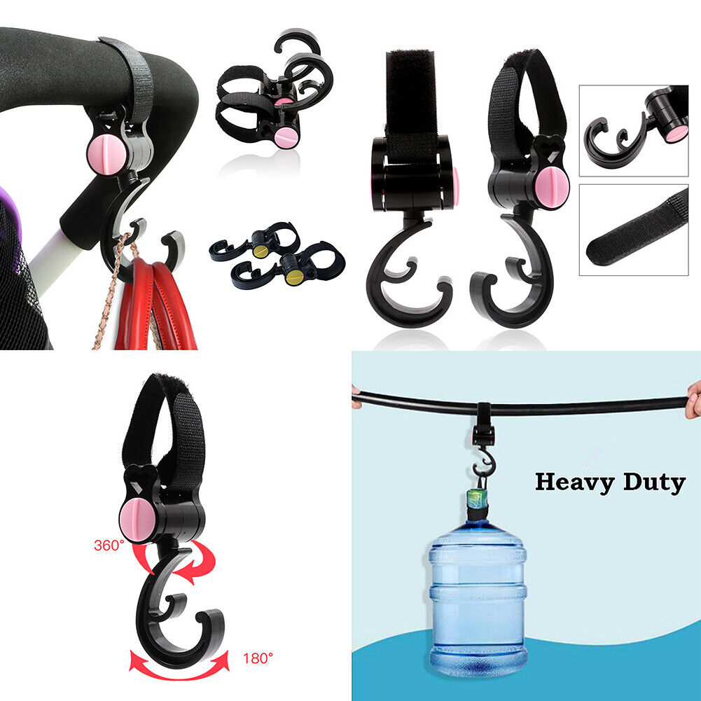 US 4-8 Pack Baby Stroller Hooks Organizer Clip Travel Purse Shopping Diaper Bags
