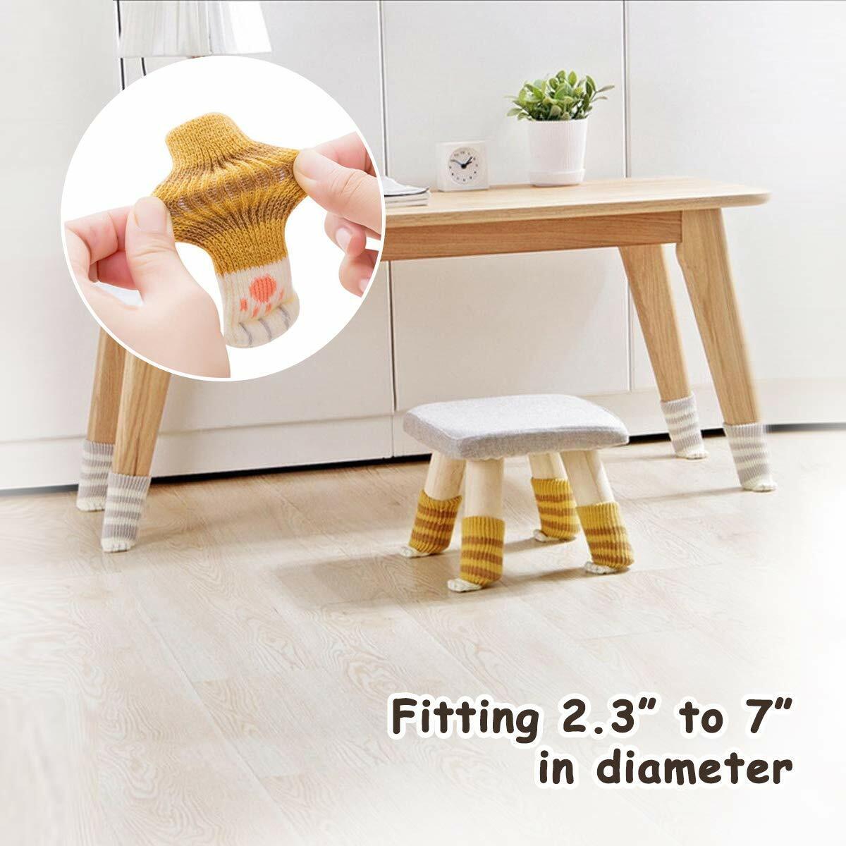 24 Pack Cat Paw Flower Bear Table Chair Foot Doorknob Floor Protector Sleeves US