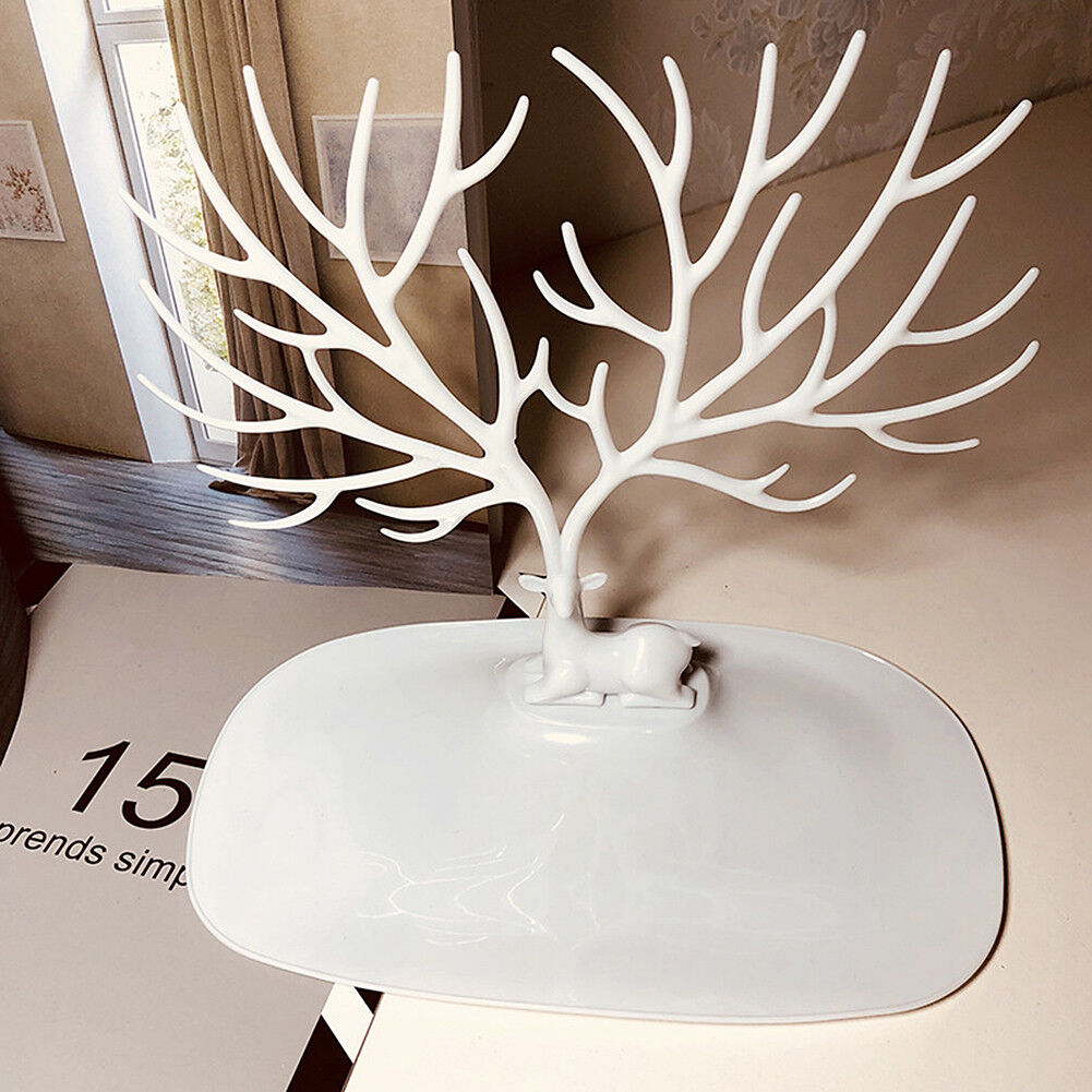 US Jewelry Deer Tree Stand Display Organizer Necklace Ring Earring Holder Rack