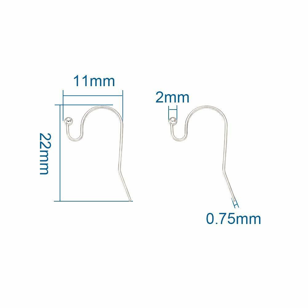 100-200 Pcs Fishhook Hook Earwire Earring Findings With Open Fancy Ball Loop US