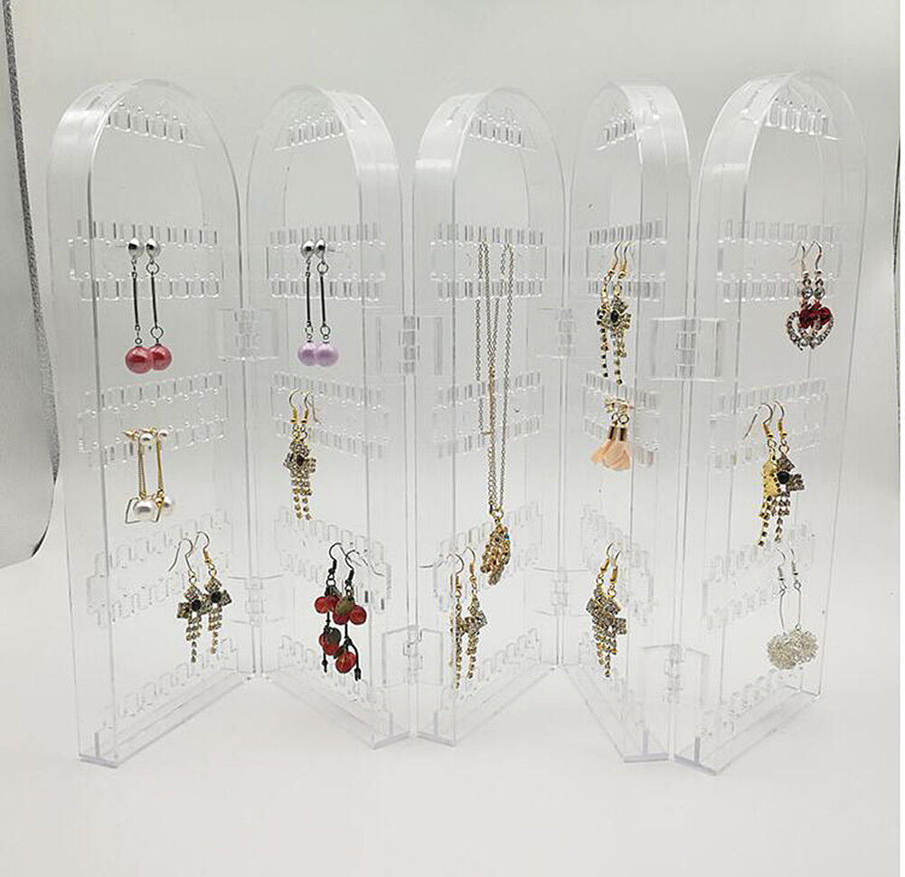 Jewelry Hanger Foldable Acrylic Earring Organizer Necklace Holder Bracelet Displ