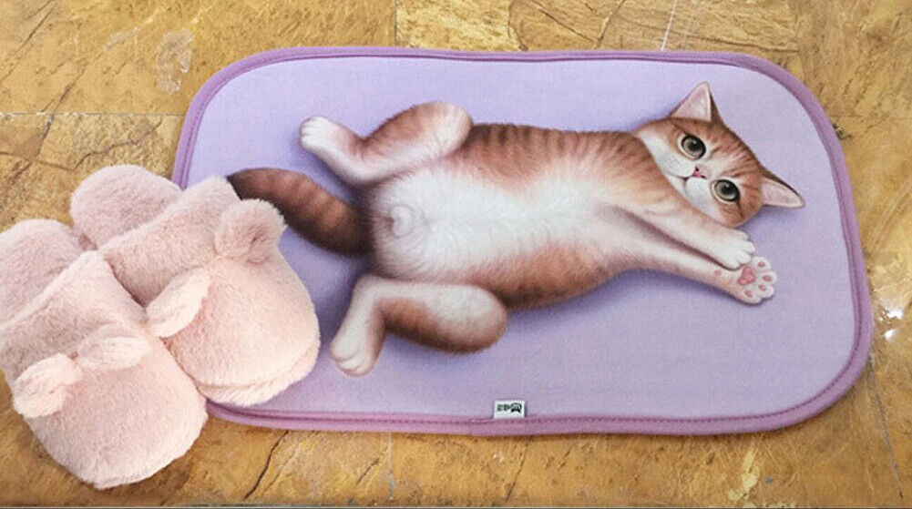 US Cat Dog Non-Slip 3D Doormat Kitchen Bathmat Bedrooms Patio Stair Carpet Mat