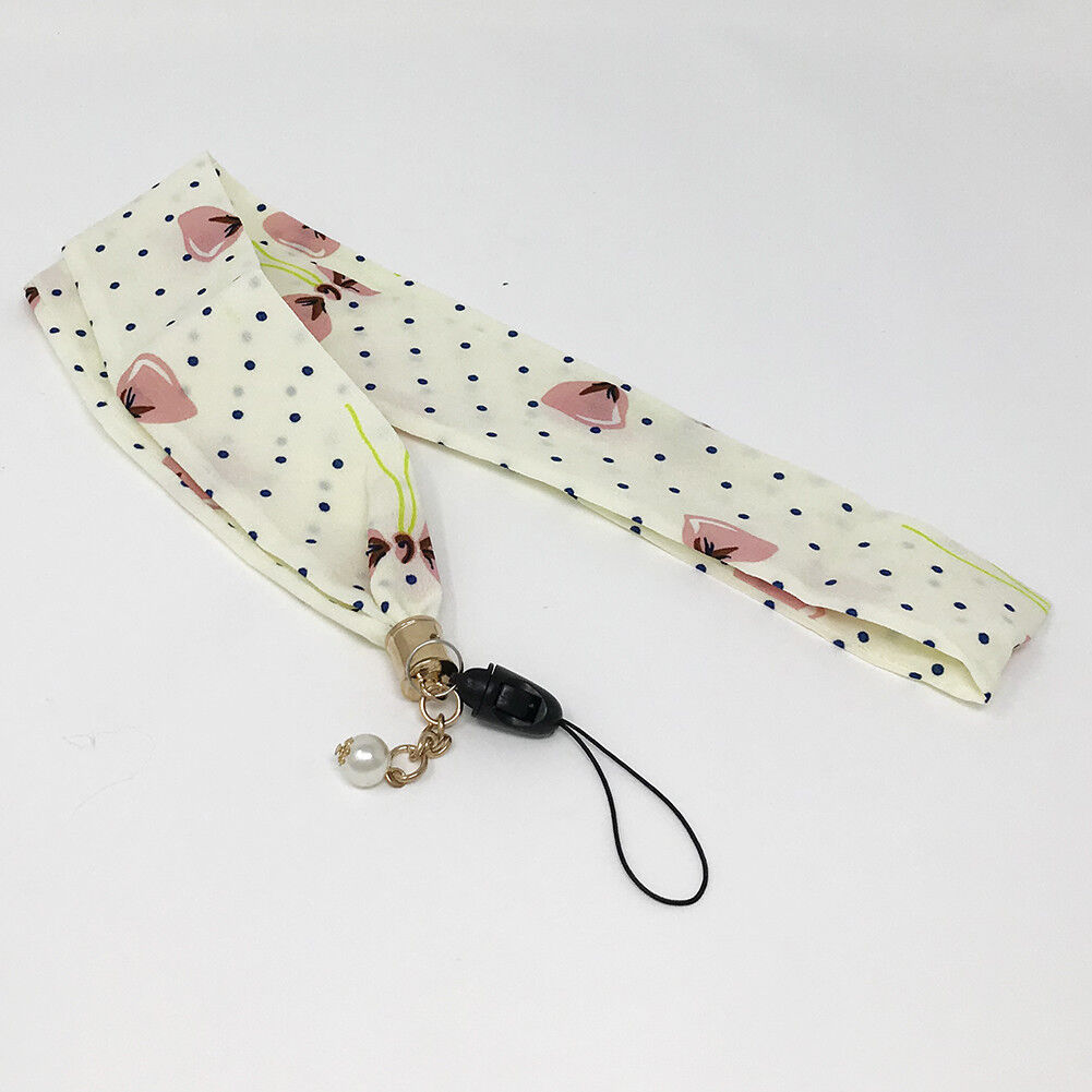Universal Silk Scarf Neck Lanyard Strap Cell Mobile Phone ID Card Key chain